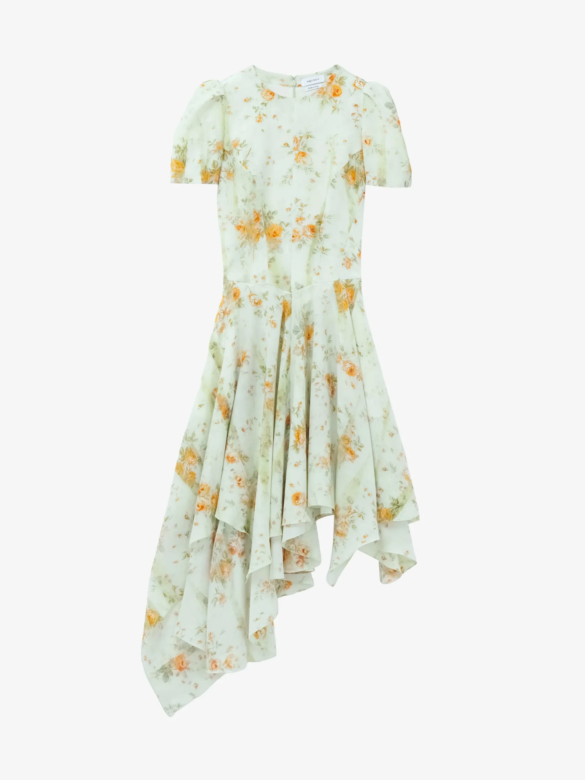 Abito in seta con stampa floreale da Donna in Pietra/Arancione chiaro