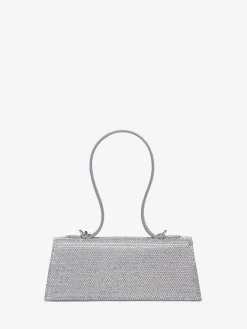 Borsa Jewelled con manico superiore da Donna in Finitura argento