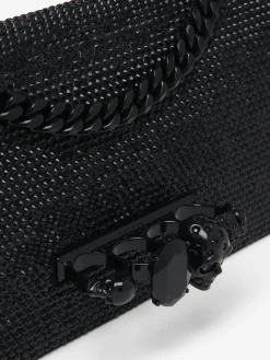 Borsa Jewelled con manico superiore da Donna in Nero