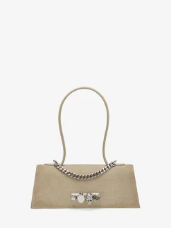 Borsa Jewelled con manico superiore da Donna in Marrone Chiaro