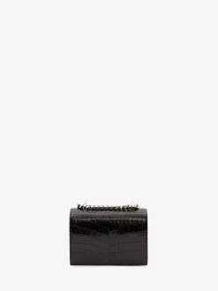 Borsa Jewelled Satchel Mini da Donna in Nero/Argento