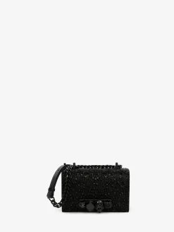 Borsa Jewelled Satchel Mini da Donna in Nero