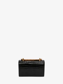 Borsa Jewelled Satchel Mini da Donna in Nero/Oro