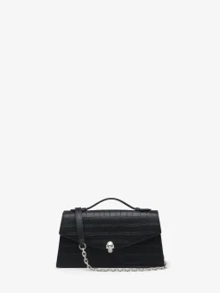 Borsa Skull con manico superiore da Donna in Nero