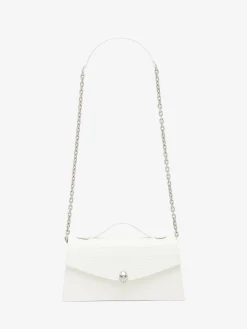 Borsa Skull con manico superiore da Donna in Bianco
