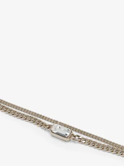 Bracciale Skull con cristalli da Donna in Finitura oro pallido