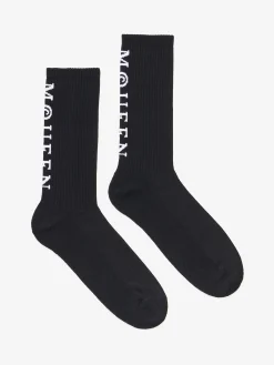 Calzini con logo McQueen da Uomo in Nero/Bianco