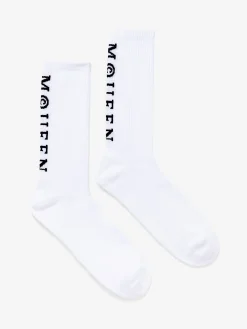 Calzini con logo McQueen da Uomo in Bianco/Nero