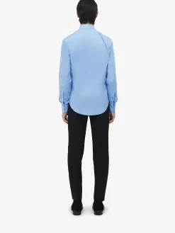 Camicia Harness con banda logata da Uomo in Blu