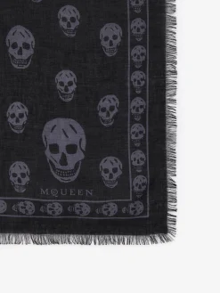 Foulard Skull classico da Uomo in Nero/Grigio Scuro