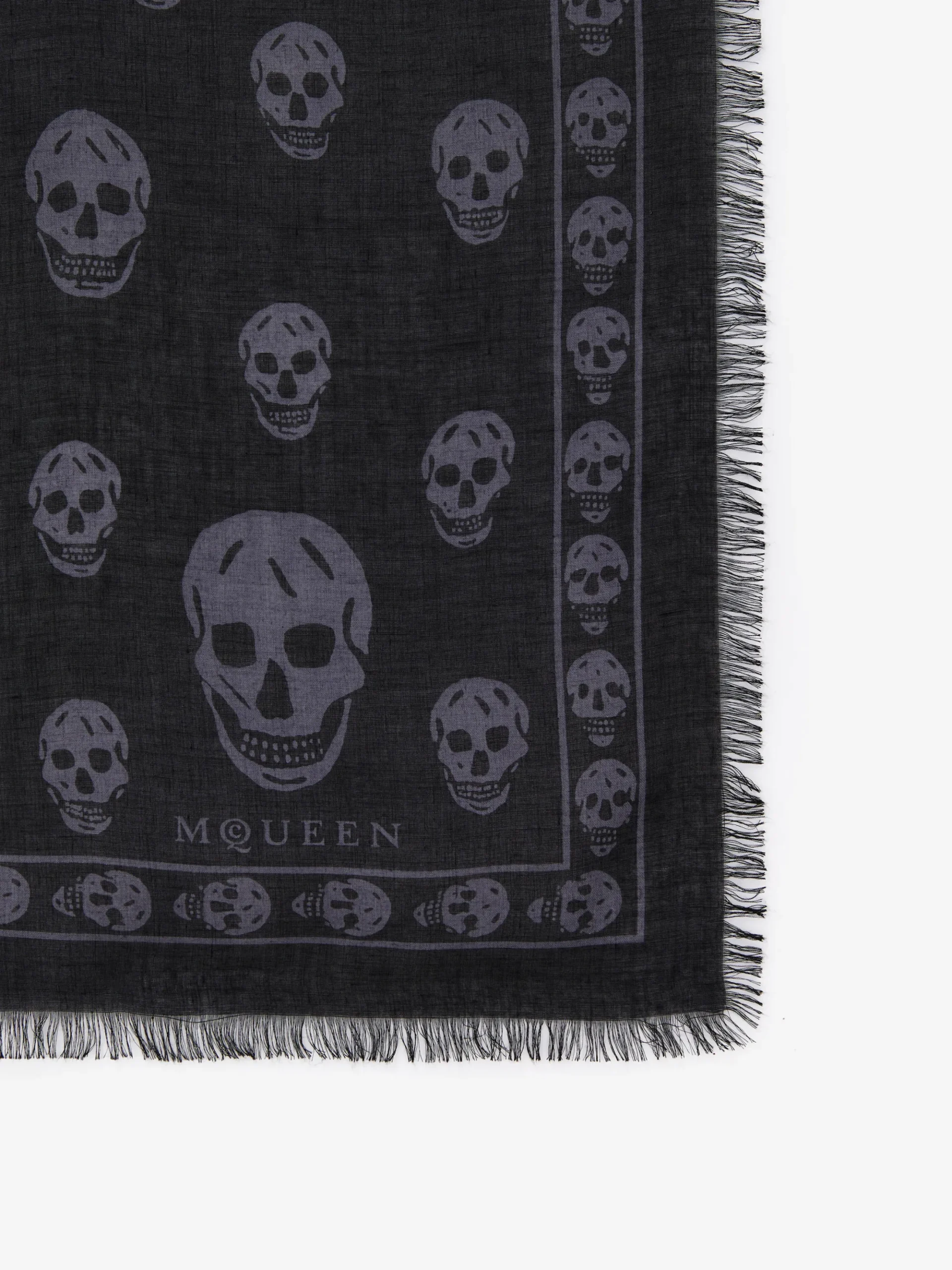 Foulard Skull classico da Uomo in Nero/Grigio Scuro