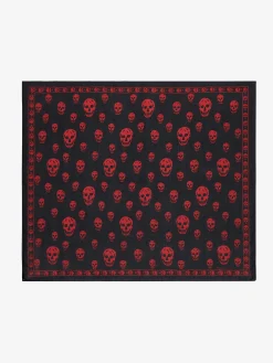 Foulard Skull classico da Uomo in Nero/Rosso