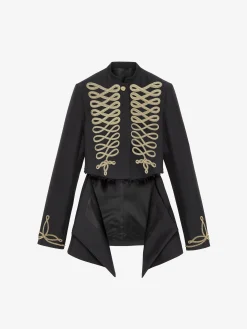 Giacca con ricamo frogging da Donna in Nero/Oro