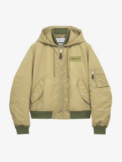 Giacca di nylon con cappuccio da Uomo in Beige