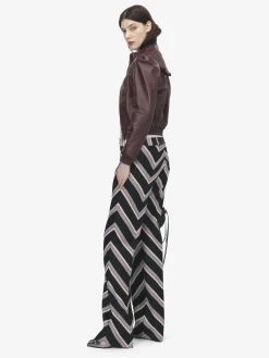 Giacca in pelle con dettagli smock da Donna in Bordeaux