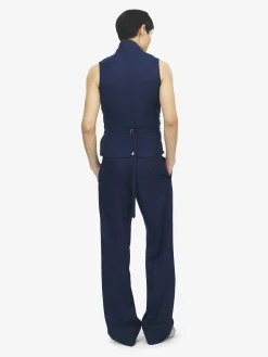 Gilet sartoriale da Uomo in Indaco