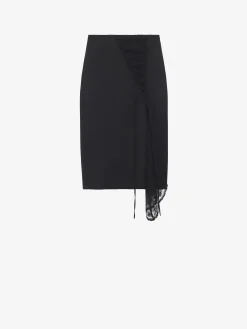 Gonna a tubino con pannello stile allacciatura corsetto da Donna in Nero