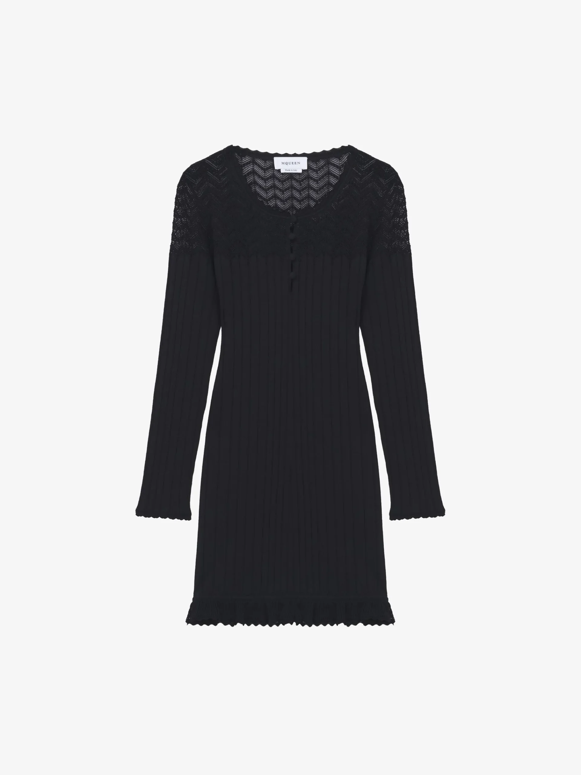 Miniabito in maglia pointelle da Donna in Nero