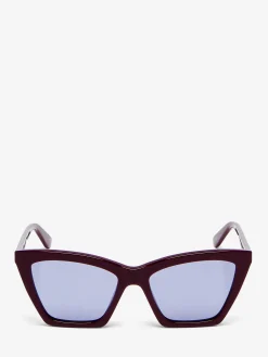 Occhiali da sole Cat-eye geometrici Spike da Donna in Bordeaux/Blu