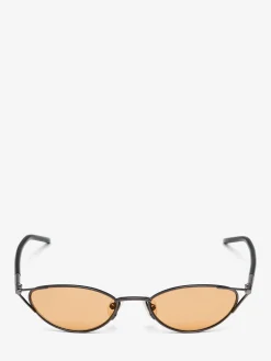 Occhiali da sole cat-eye sottili con T-Bar da Donna in Arancio Bruciato