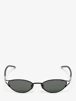 Occhiali da sole cat-eye sottili con T-Bar da Donna in Nero