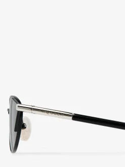 Occhiali da sole cat-eye sottili con T-Bar da Donna in Nero