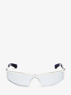 Occhiali da sole in metallo Y2K in Argento Chiaro