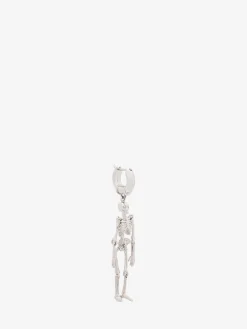 Orecchino Dancing Skeleton da Uomo in Finitura argento