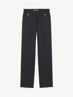 Pantaloni a gamba dritta con zip da Donna in Nero