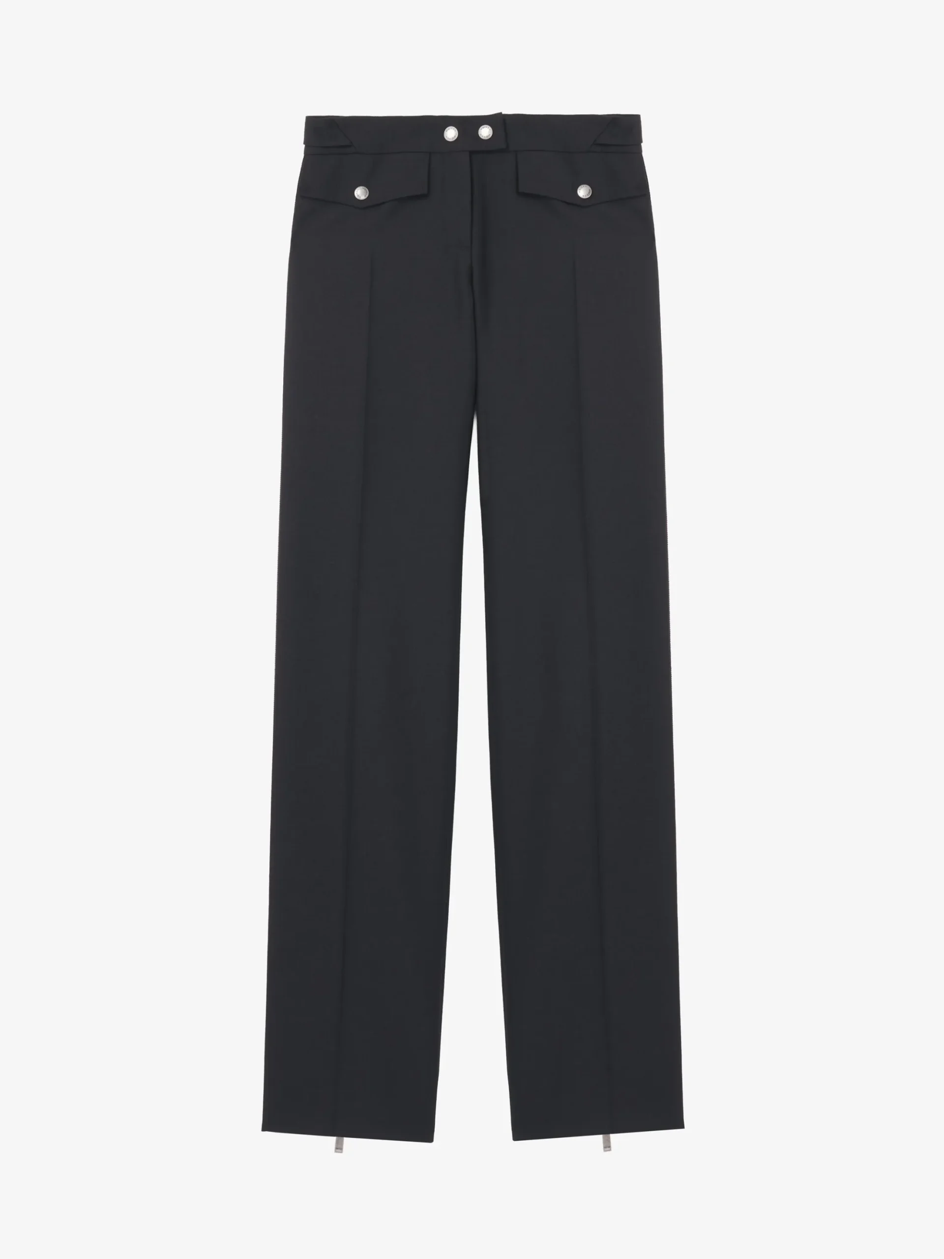 Pantaloni a gamba dritta con zip da Donna in Nero