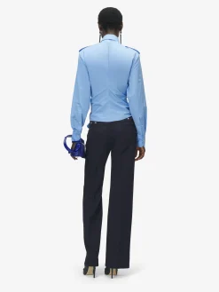 Pantaloni a gamba dritta da Donna in Blu Navy