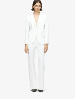 Pantaloni Bootcut da Donna in Avorio Chiaro