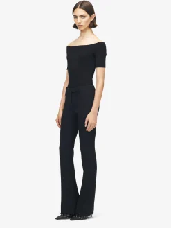 Pantaloni Bootcut Stretti da Donna in Nero