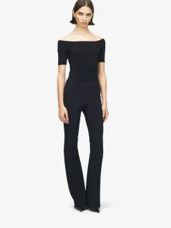 Pantaloni Bootcut Stretti da Donna in Nero