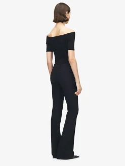 Pantaloni Bootcut Stretti da Donna in Nero