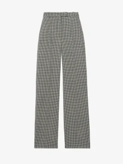 Pantaloni sartoriali con motivo vichy da Donna in Nero/Avorio