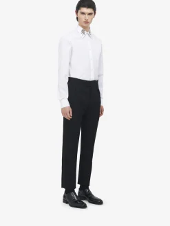 Pantaloni smoking con dettaglio plissettato da Uomo in Nero