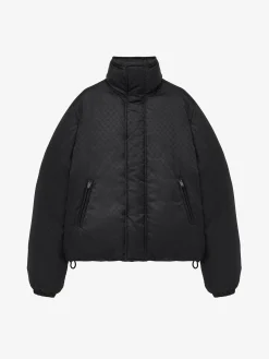 Piumino in jacquard Skull da Uomo in Nero