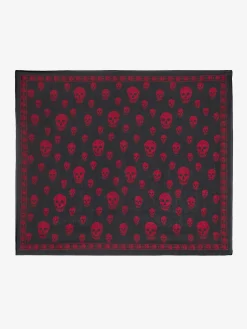Sciarpa Skull classica da Donna in Nero/Rosso