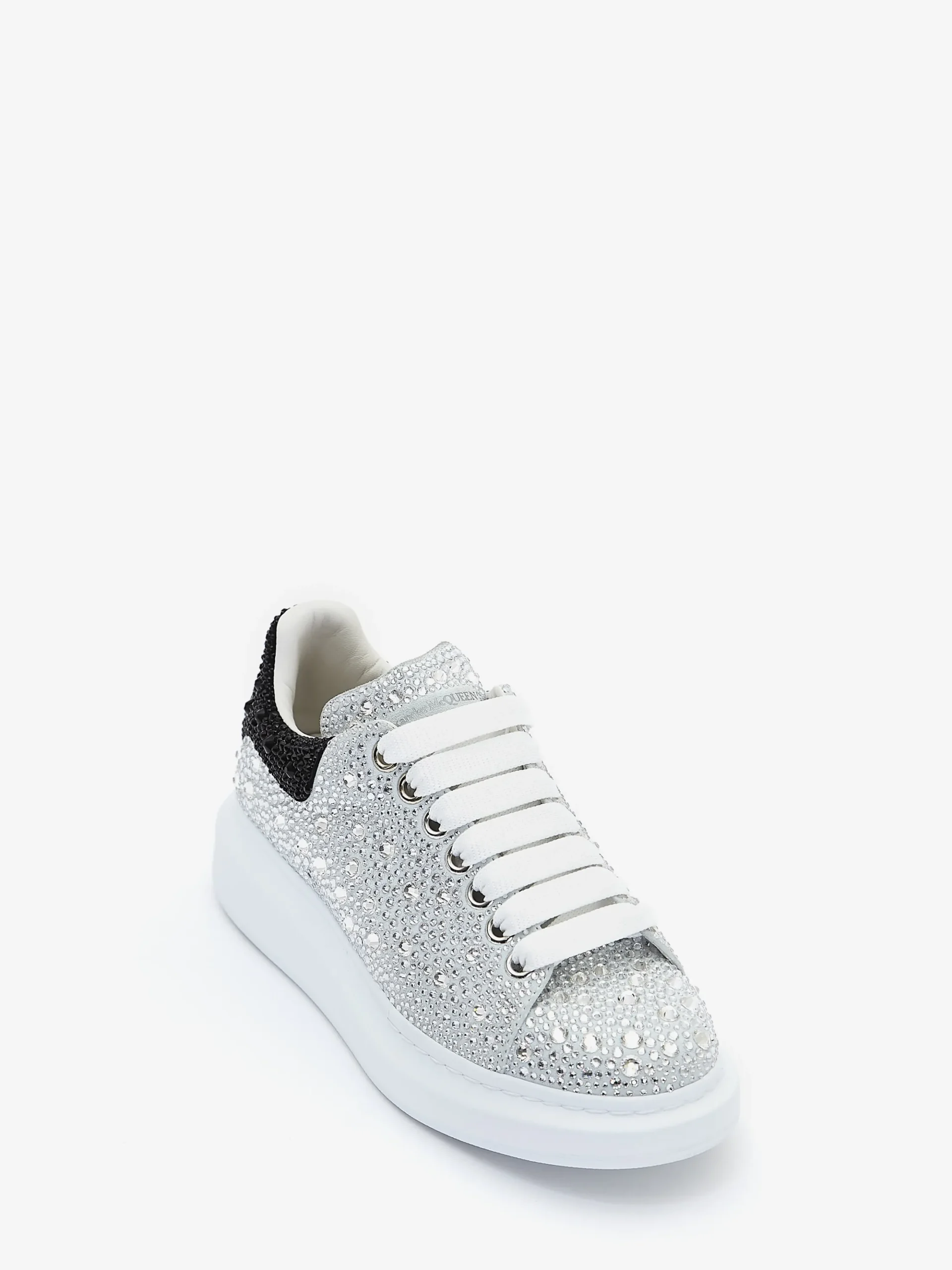 Sneaker Oversize con Cristalli da Donna in Bianco/Cristallo