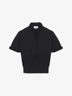 Top in maglia pointelle da Donna in Nero