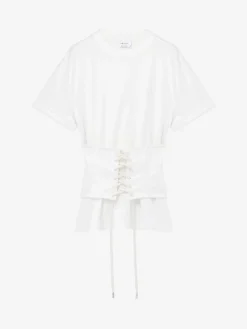 T-shirt corsetto da Donna in Avorio