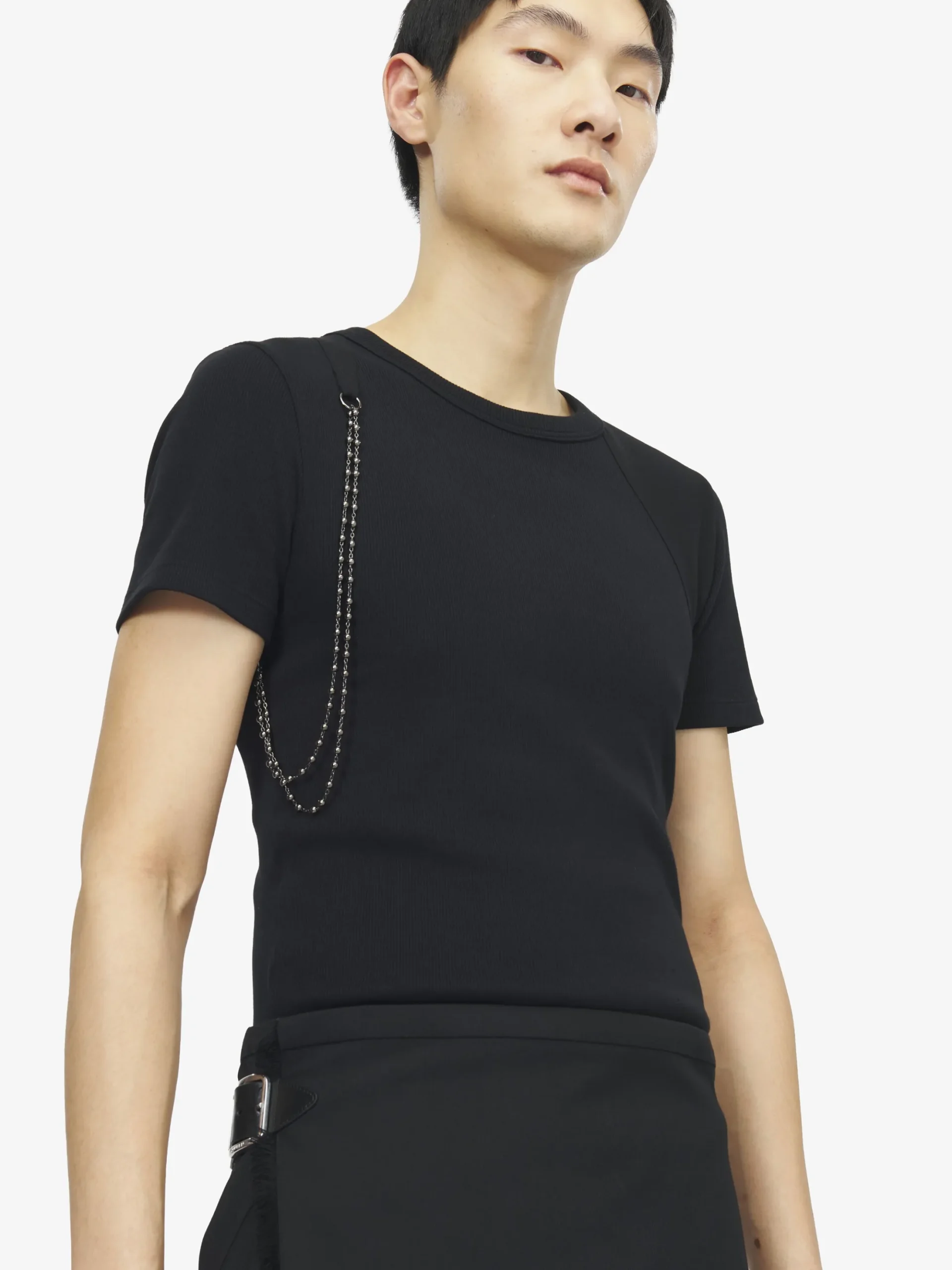 T-shirt Harness a catena da Uomo in Nero