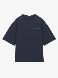 T-shirt oversize con logo da Uomo in Blu