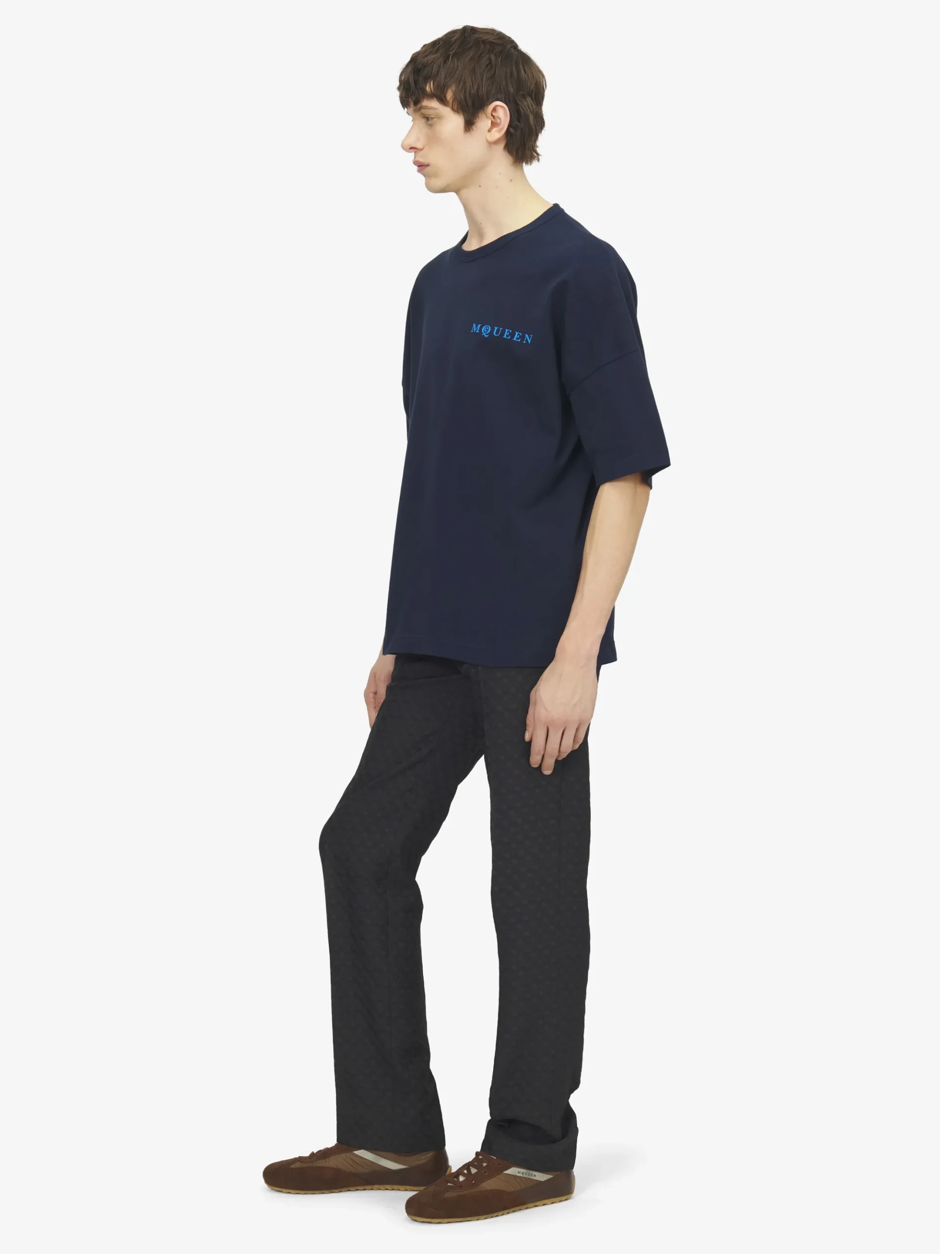 T-shirt oversize con logo da Uomo in Blu
